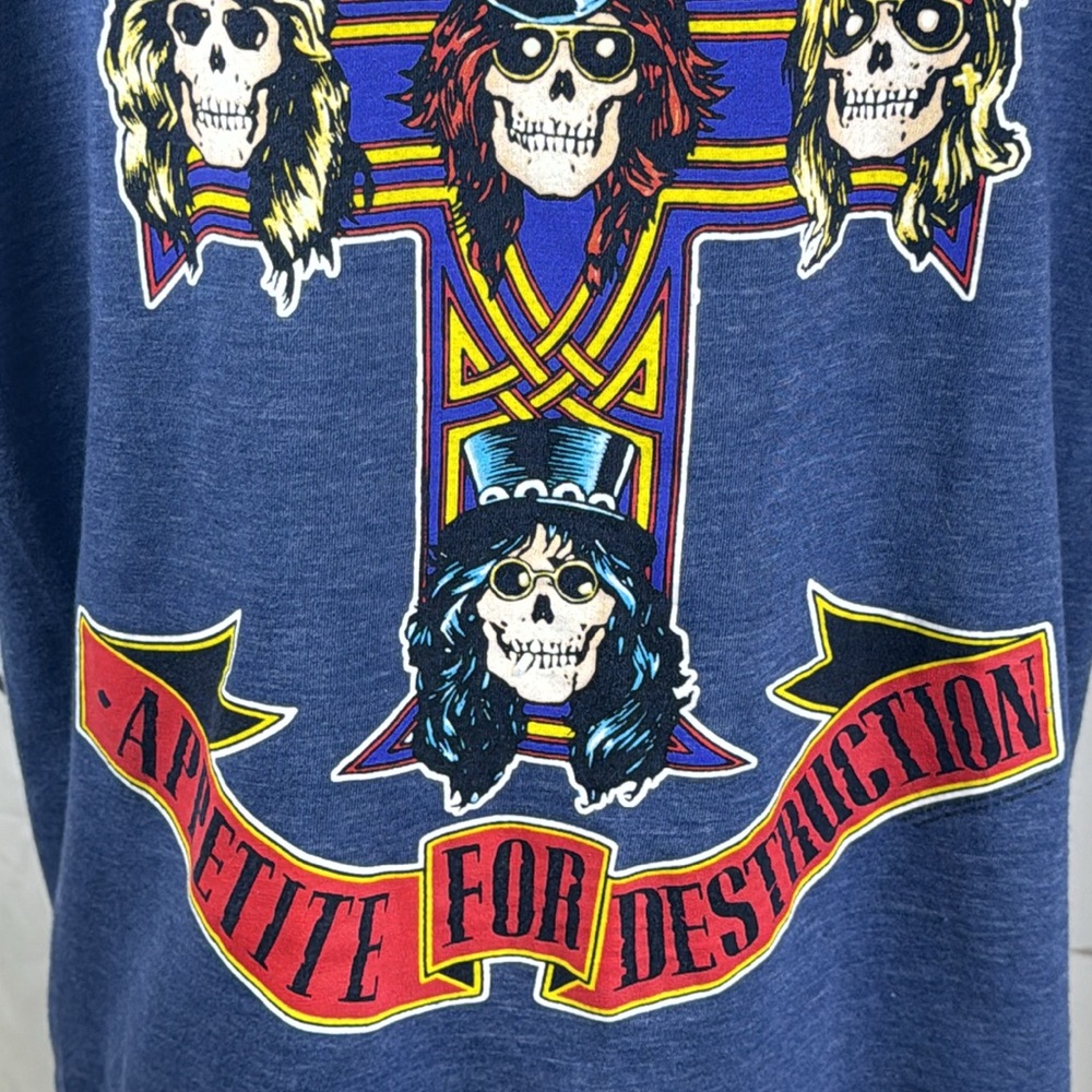 Guns N Roses Graphic T-Shirt Appetite for Destruction Crew Neck Short Sleeve - Picture 3 of 8